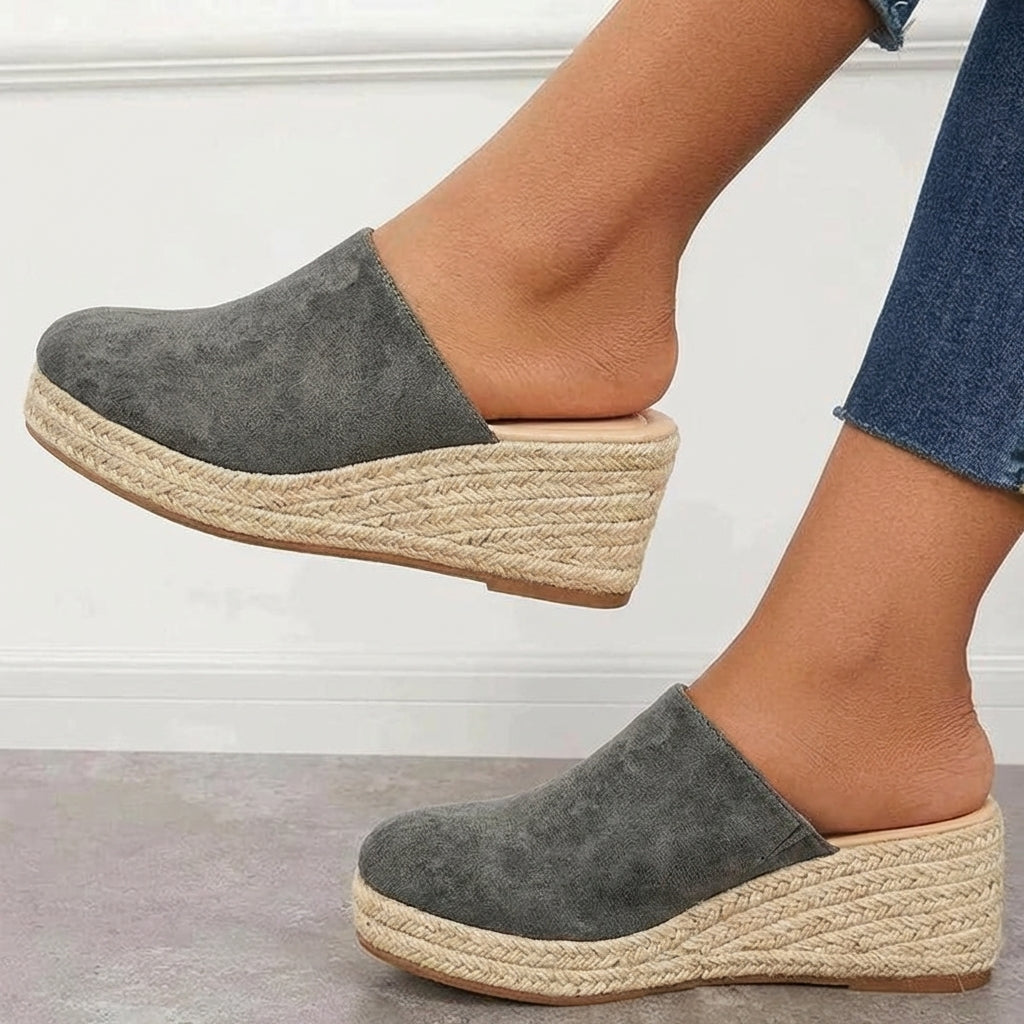 Damen Gewebte Espadrille Pantoletten | Elegante Slip-On Sommerschuhe für den Sommer