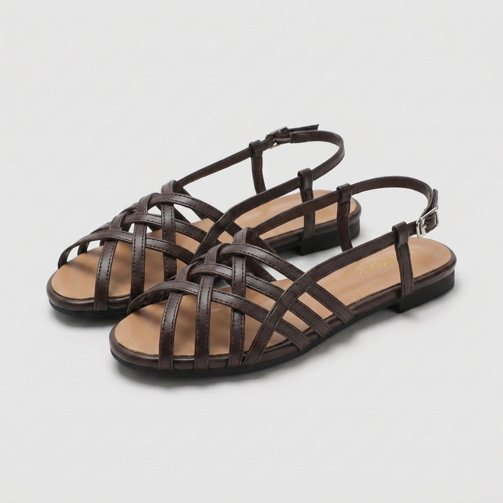 Damen Gewebte Römische Sandalen | Elegante Niedrige Sommerschuhe für Komfort und Stil