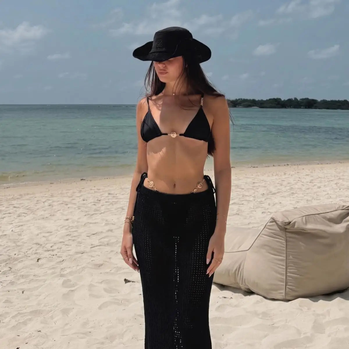Damen Glänzender Brasilianischer Bikini Set | Eleganter Badeanzug mit Vertuschung für den Strand