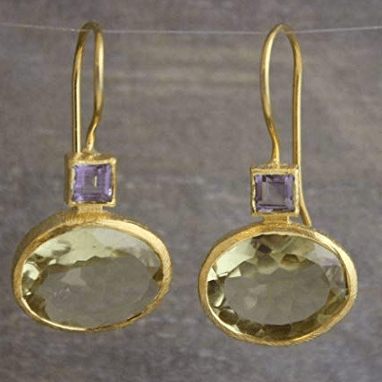 Damen Kristall Ohrringe | Elegante Vintage Ohrstecker mit Grüner Akzent