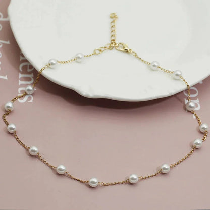 Damen Goldene Perlenkette | Elegantes Schmuckstück für besondere Anlässe