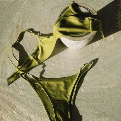 Damen Häkel Badeanzug | Sexy Push-Up Bandeau Bikini für Sommer | Stilvoller, Atmungsaktiver Strandlook
