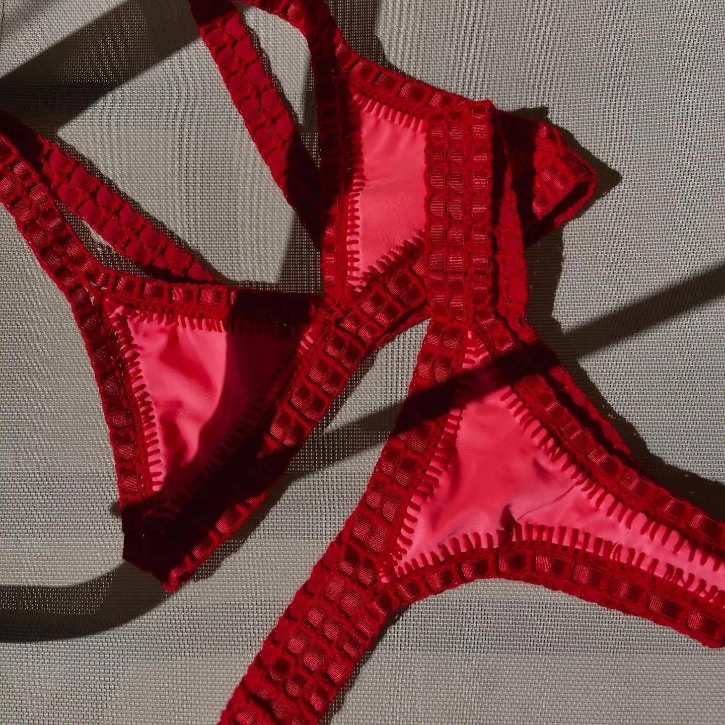 Damen Häkel Bikini | Sexy Push-Up Badeanzug mit Niedriger Taille | Stilvoller Sommer-Bademode