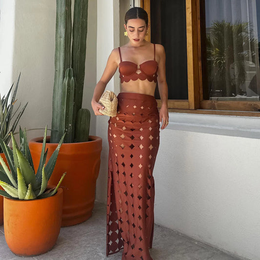 Damen Hochtaillierter Laser Cut Bikini | Sexy Push-Up Bademode für Sommer