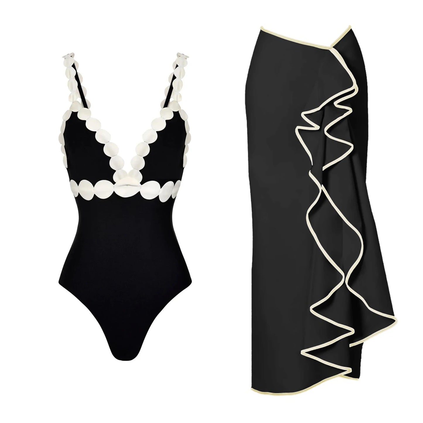 Damen Hochtaillierter Laser Cut Bikini | Sexy Push-Up Bademode für Sommer