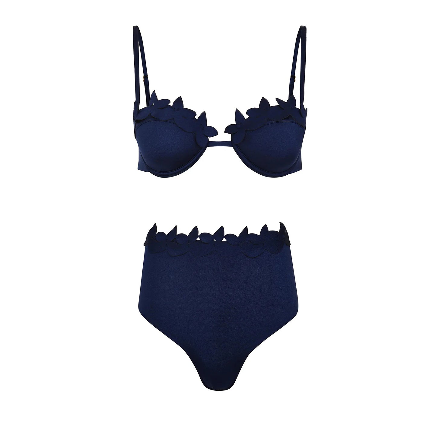 Damen Hochtaillierter Laser Cut Bikini | Sexy Push-Up Bademode für Sommer