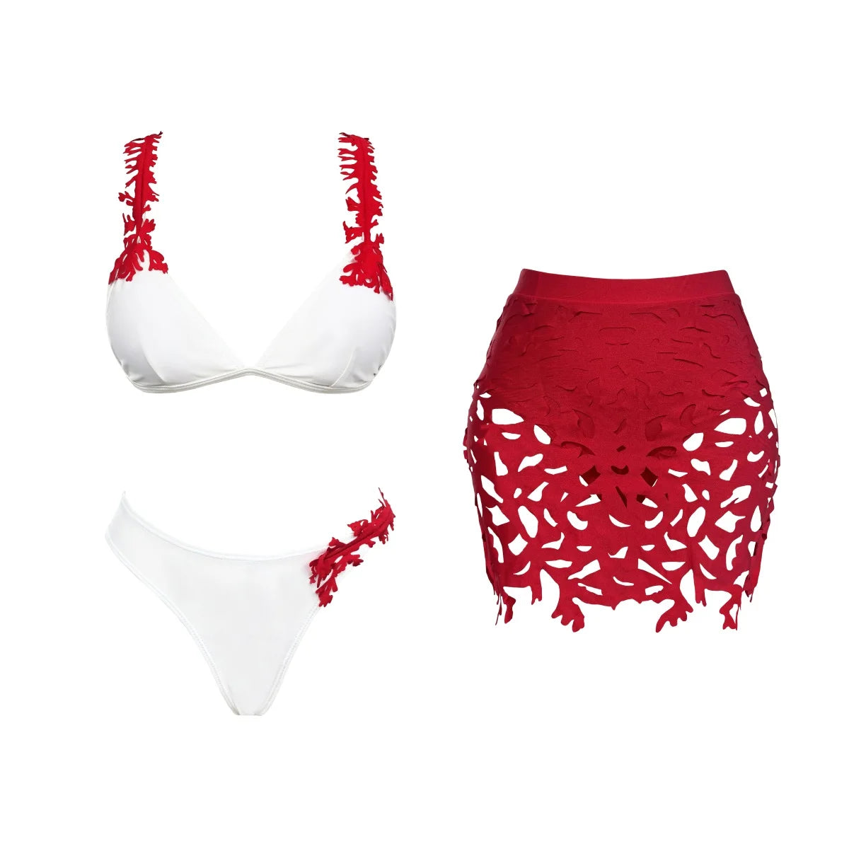 Damen Hochtaillierter Laser Cut Bikini | Sexy Push-Up Bademode für Sommer