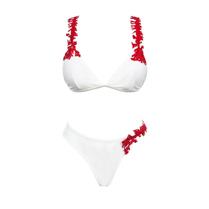 Damen Hochtaillierter Laser Cut Bikini | Sexy Push-Up Bademode für Sommer