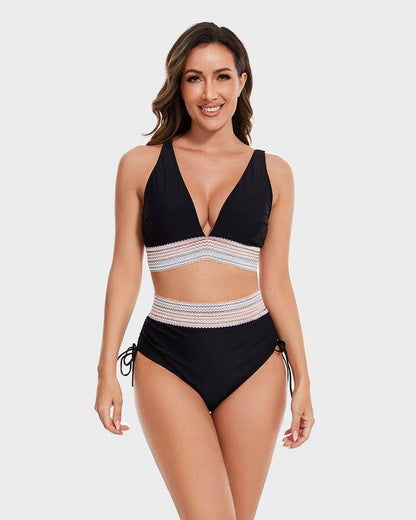 Damen Hochtailliertes Bikini-Set | Verspielt und Elegant mit Bauchkontrolle für Selbstbewusste Sommer-Looks