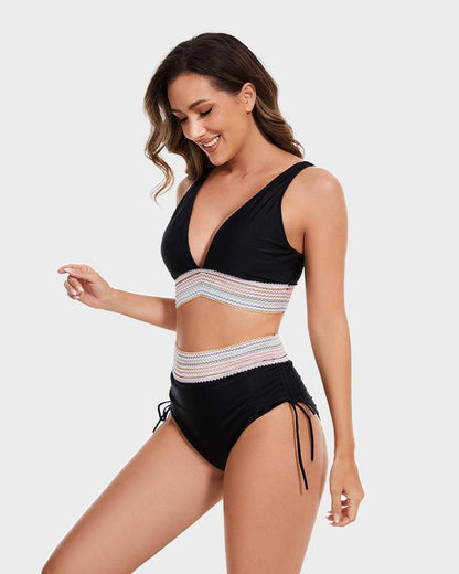 Damen Hochtailliertes Bikini-Set | Verspielt und Elegant mit Bauchkontrolle für Selbstbewusste Sommer-Looks