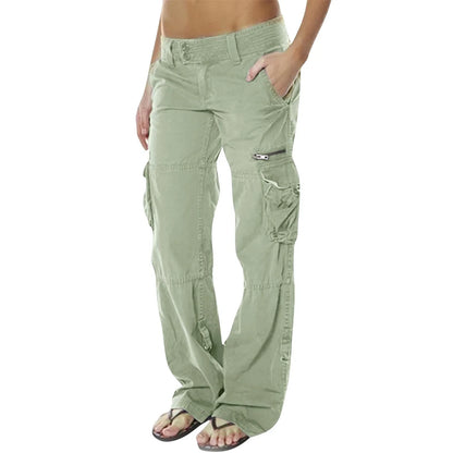 Damen Hochwertige Baumwoll Cargohose | Bequeme Hohe Taille mit Praktischen Taschen 0