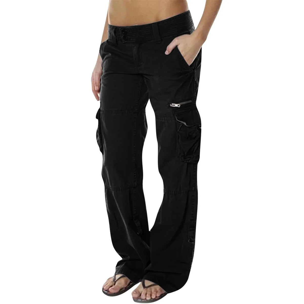 Damen Hochwertige Baumwoll Cargohose | Bequeme Hohe Taille mit Praktischen Taschen 1