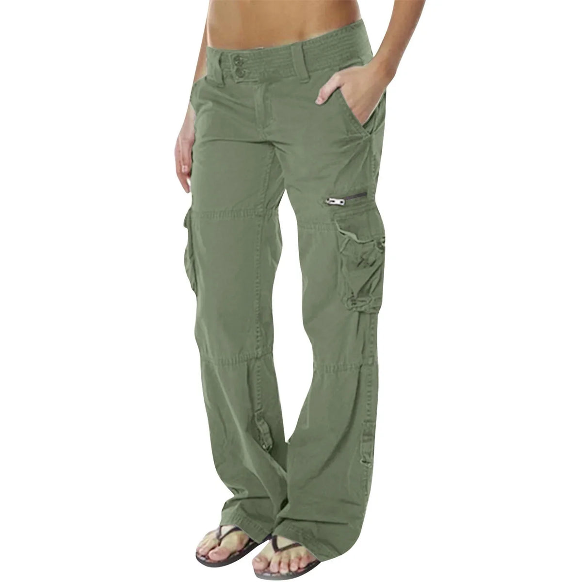 Damen Hochwertige Baumwoll Cargohose | Bequeme Hohe Taille mit Praktischen Taschen 5