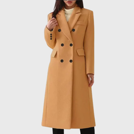 Damen Klassischer Wollmantel | Eleganter Taillierter Winterüberwurf 0