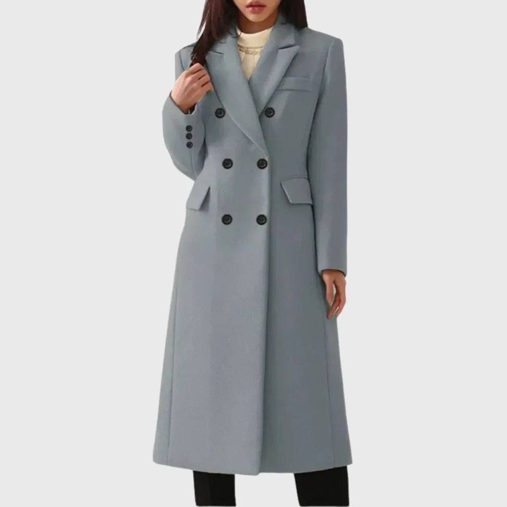 Damen Klassischer Wollmantel | Eleganter Taillierter Winterüberwurf 1