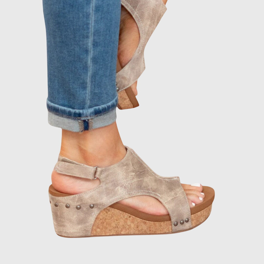 Damen Kunstleder Plateau Sandalen | Gepolsterte Elegante Sommerschuhe