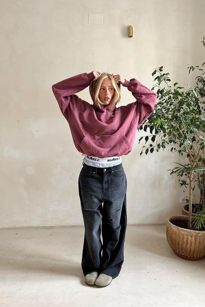 Damen Langarm Hoodie Mit Kapuze | Klassisch Bequem Freizeitoberteil 0