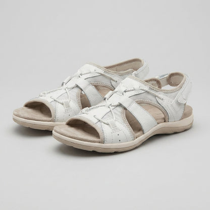 Damen Leder Sandalen | Orthopädische Sommerschuhe mit Verstellbaren Riemen und Ergonomischem Fußbett