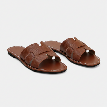 Damen Leder Slide-Sandalen | Bequeme Offene Zehen Sommerschuhe | Vielseitig Und Atmungsaktiv