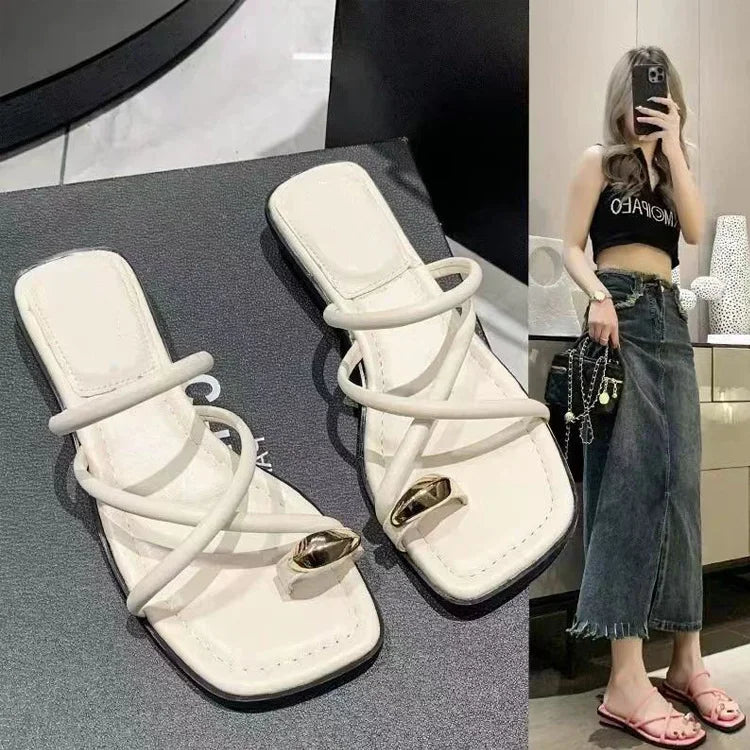 Damen Leichte Sandalen | Bequeme Kreuzriemen Sommerschuhe für Strand und Freizeit