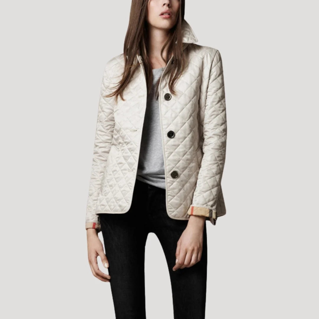 Damen Leichte Steppjacke | Elegante Taillierte Frühlingsjacke im Lagenlook 0