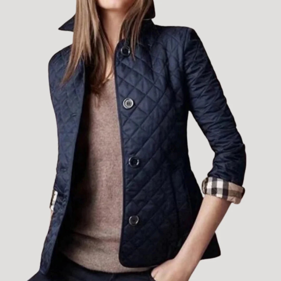 Damen Leichte Steppjacke | Elegante Taillierte Frühlingsjacke im Lagenlook 2
