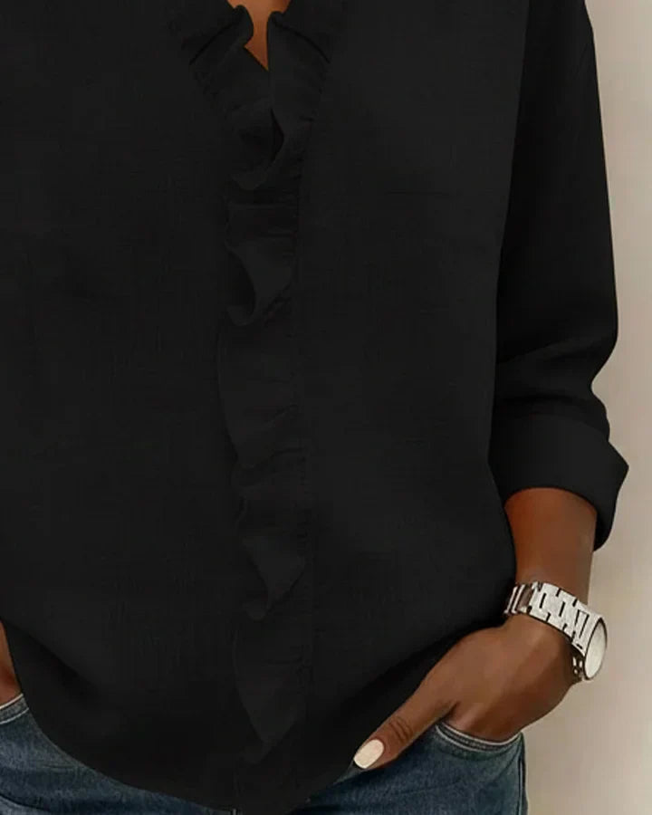 Damen Leichte Viskose Bluse | Elegantes Design mit Dreiviertelärmeln in Hellrosa