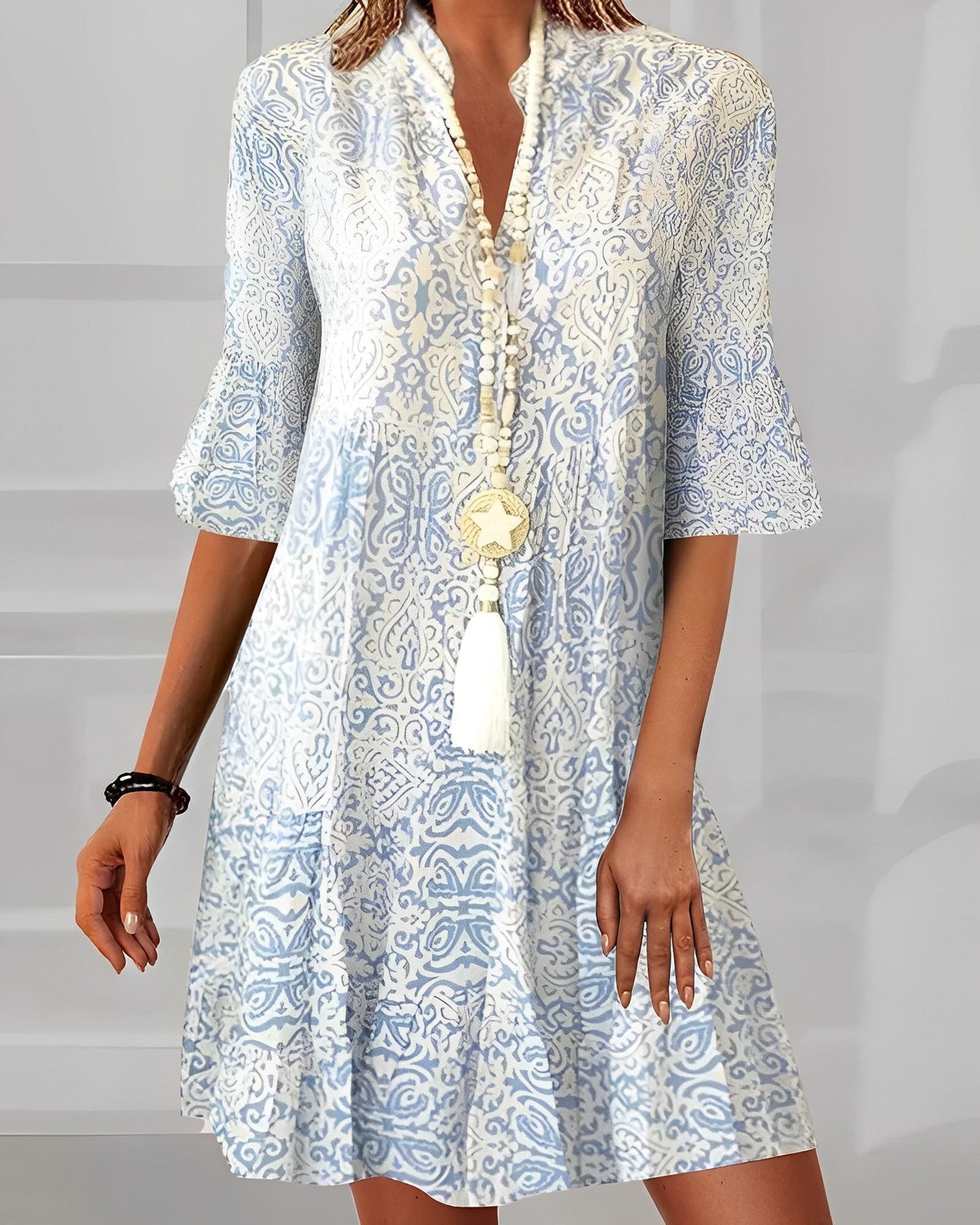 Damen Leichter Paisley Druck Sommerkleid | Elegantes Entspanntes Midi-Kleid