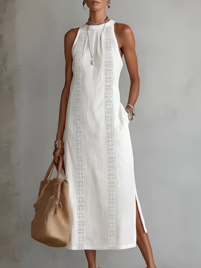 Damen Midikleid | Elegantes Luftiges Sommerkleid mit Lockeren Schnitt