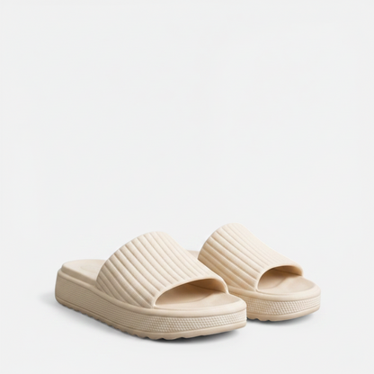 Damen Minimalistische Synthetik Slide-Sandalen | Bequeme Gepolsterte Sommerschuhe
