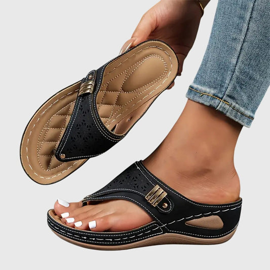 Damen Orthopädische Keilsandalen | Bequeme Sommer-Schuhe mit Ergonomischer Fußstütze