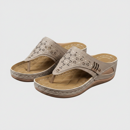 Damen Orthopädische Keilsandalen | Bequeme Sommer-Schuhe mit Ergonomischer Fußstütze