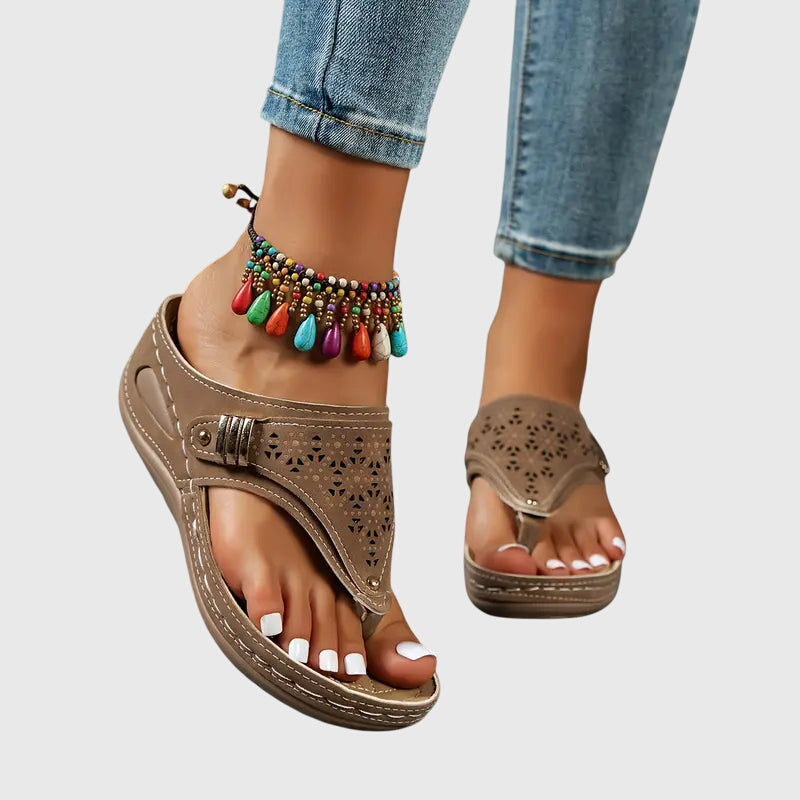 Damen Orthopädische Keilsandalen | Bequeme Sommer-Schuhe mit Ergonomischer Fußstütze