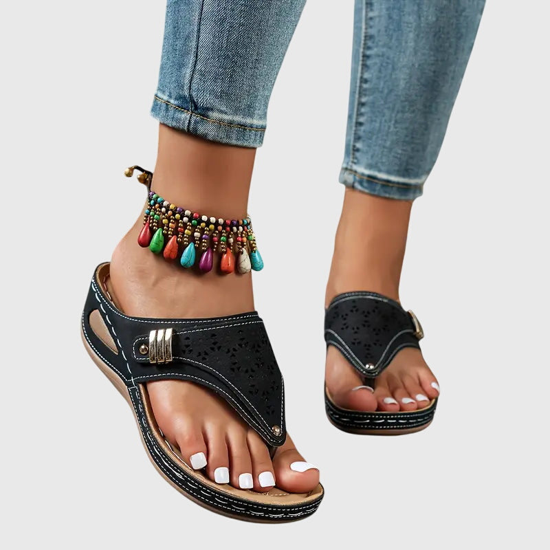 Damen Orthopädische Keilsandalen | Bequeme Sommer-Schuhe mit Ergonomischer Fußstütze
