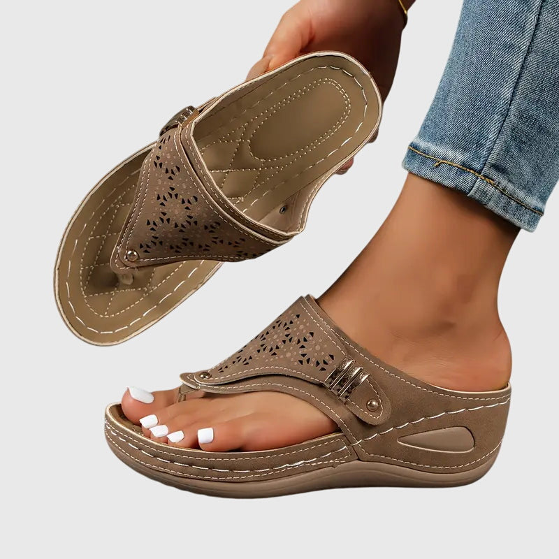 Damen Orthopädische Keilsandalen | Bequeme Sommer-Schuhe mit Ergonomischer Fußstütze
