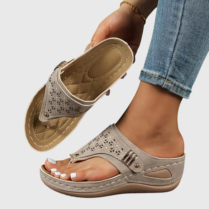 Damen Orthopädische Keilsandalen | Bequeme Sommer-Schuhe mit Ergonomischer Fußstütze