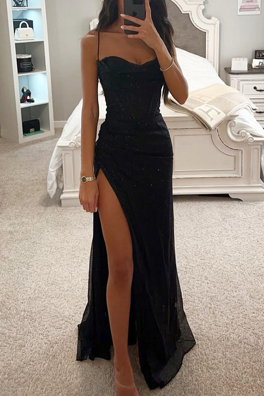 Damen Pailletten Maxikleid | Elegantes Glamour Kleid für besondere Anlässe