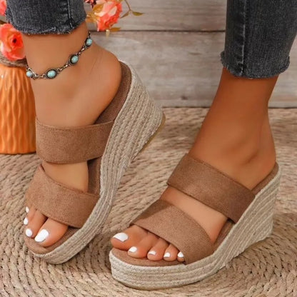 Damen Peep Toe Plateau Sandalen | Bequeme Hochhackige Sommerschuhe für Stil und Komfort