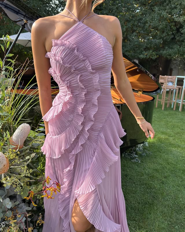 Damen Plissiertes Maxikleid | Romantisches Elegantes Sommerkleid 3