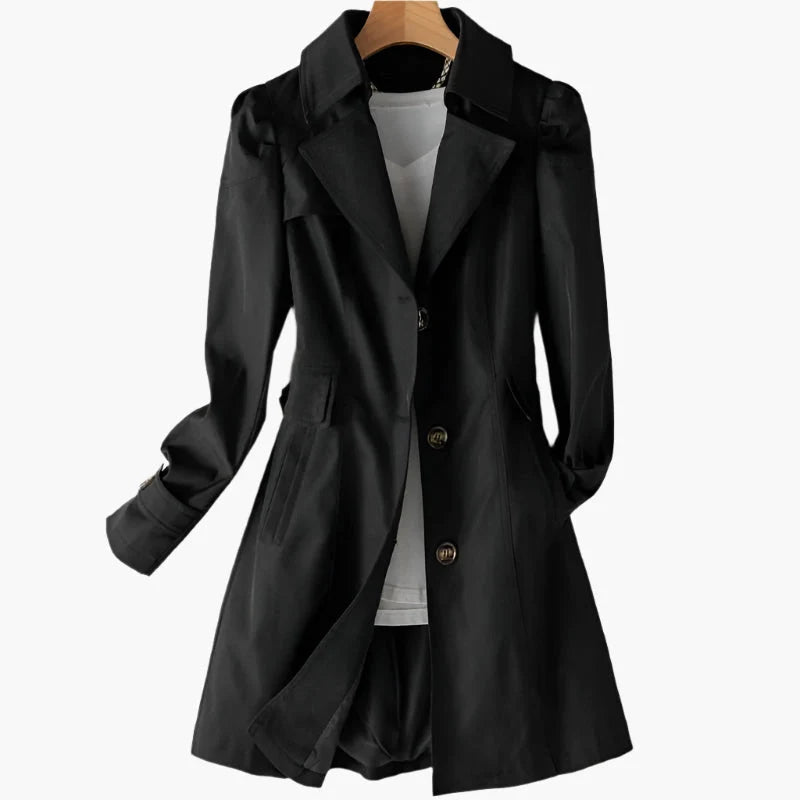 Damen Polyester Trenchcoat | Klassisch Eleganter Übergangs-Mantel 5