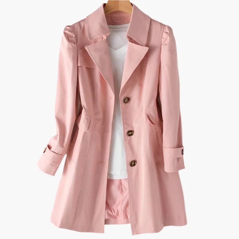 Damen Polyester Trenchcoat | Klassisch Eleganter Übergangs-Mantel 7
