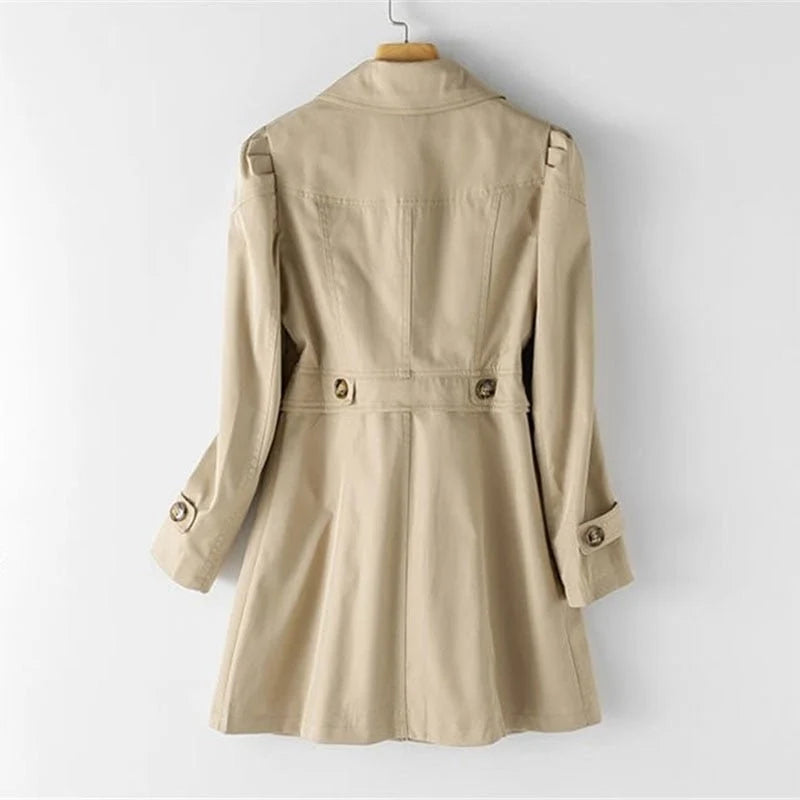 Damen Polyester Trenchcoat | Klassisch Eleganter Übergangs-Mantel 8