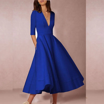 Damen Retro-inspiriertes Midi-Kleid | Elegante A-Linien-Silhouette für Hochzeitsgast oder Sommeranlässe 7