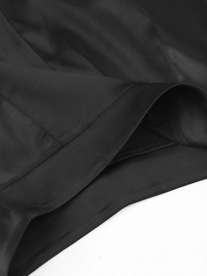 Damen Satin Weite Bein Anzughose | Elegante Lange Hose 2