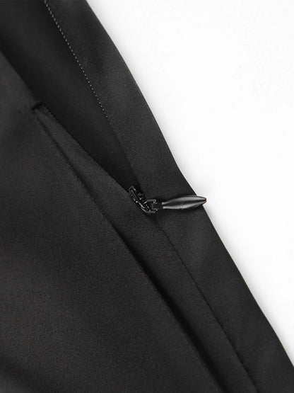 Damen Satin Weite Bein Anzughose | Elegante Lange Hose 5