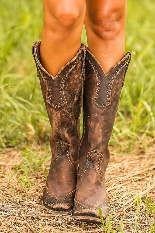 Damen Strapazierfähige Synthetik Cowboystiefel | Stilvolle und Bequeme Westernstiefel 0