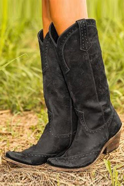 Damen Strapazierfähige Synthetik Cowboystiefel | Stilvolle und Bequeme Westernstiefel 2