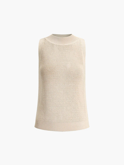 Damen Stricktop Polyester-Mix Ärmellos | Bequemes Rundhals-Tanktop 6