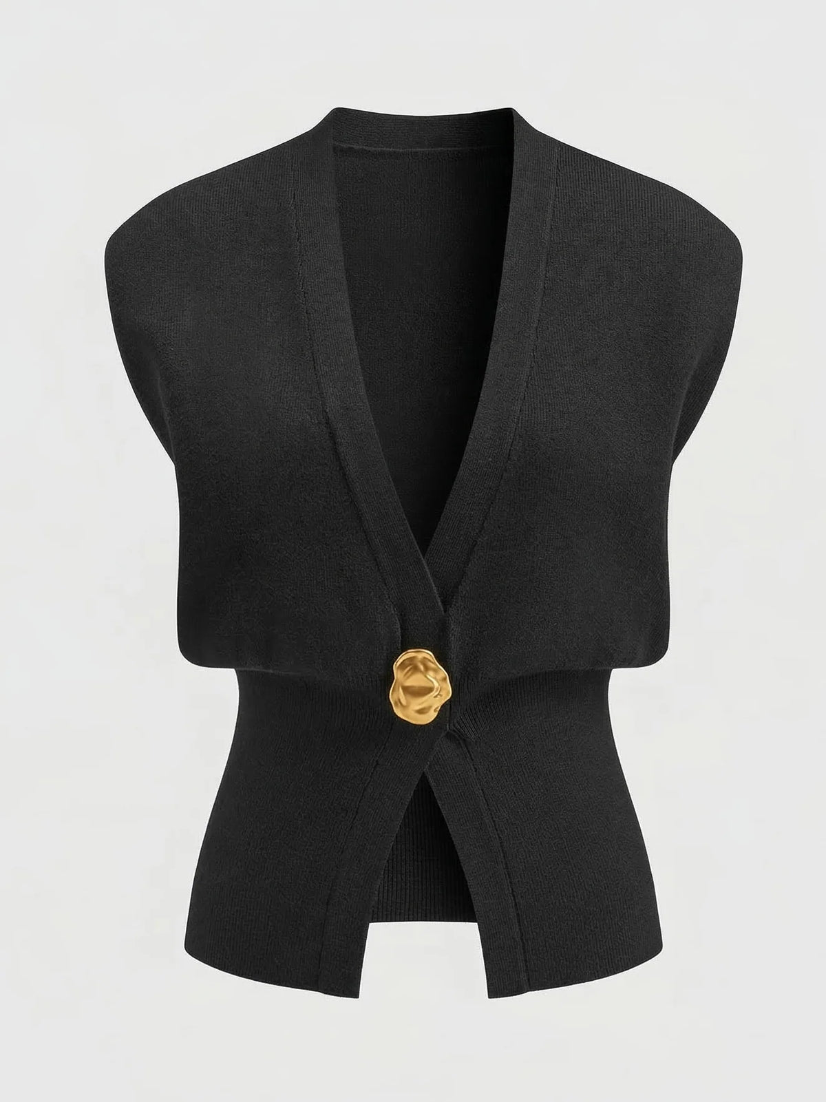 Damen Strickweste | Elegante V-Ausschnitt Ärmellose Weste 0