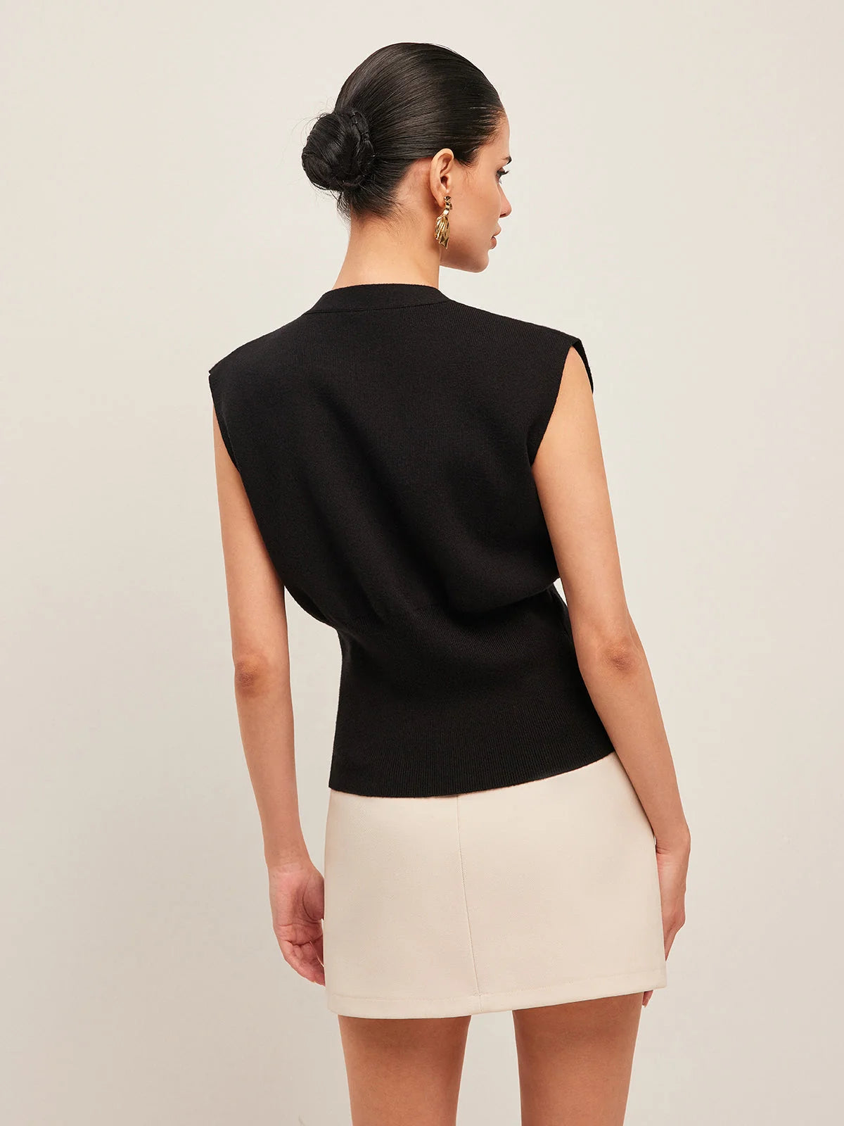Damen Strickweste | Elegante V-Ausschnitt Ärmellose Weste 3